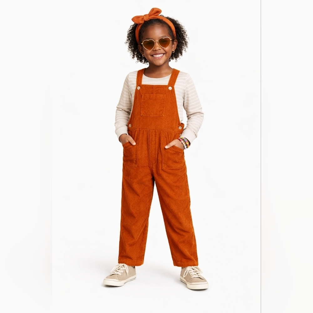 The Sunday Collective Rust Corduroy Overalls – Size 8Y – NWT